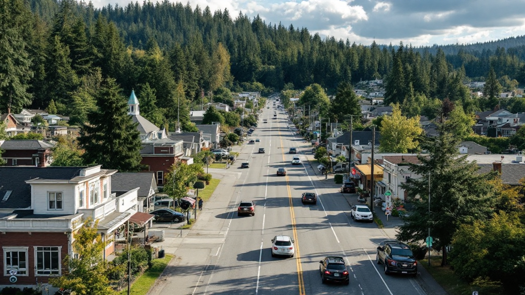 Scenic view of Lake Cowichan, showcasing its beauty alongside symbols of debt relief solutions.