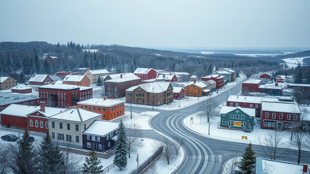 Campbellton cityscape showcasing cultural heritage and outdoor activities amidst economic challenges and debt relief needs.