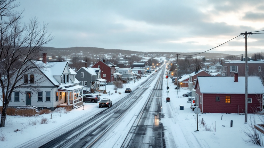 scenic view of Wolfville with natural landscapes and debt relief service information displayed on a banner Debt solutions available.