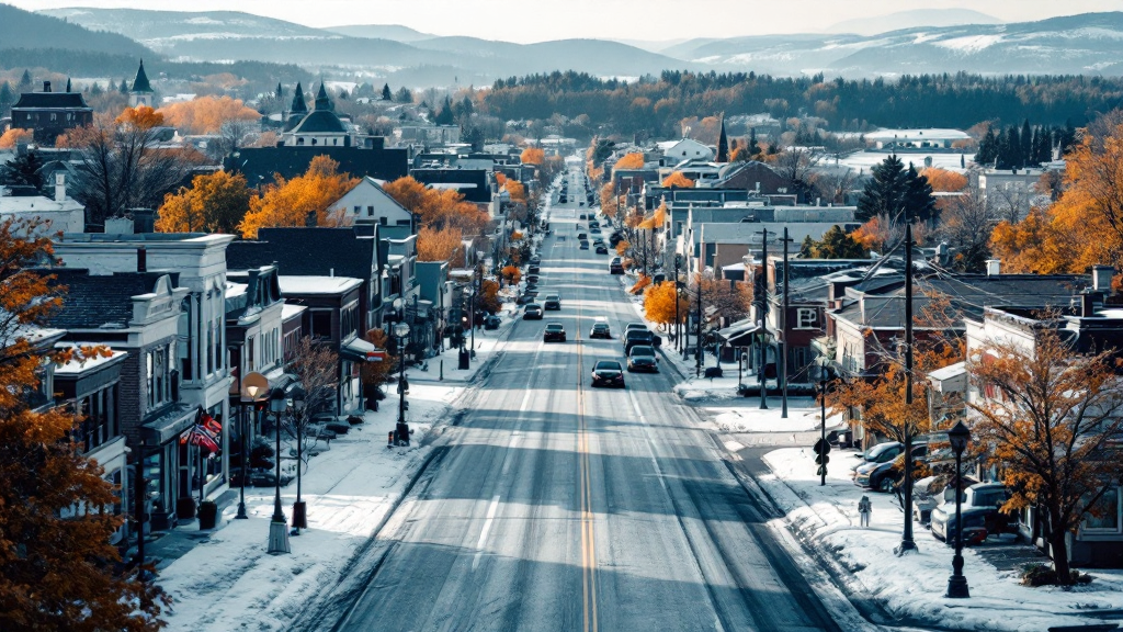 Coaticook landscape showing community support for debt relief programs and financial wellness.