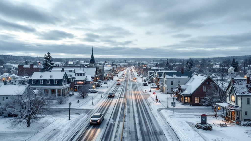 Saint-Ambroise-de-Kildare town landscape with a focus on community resources for debt relief assistance. Debt solutions available.