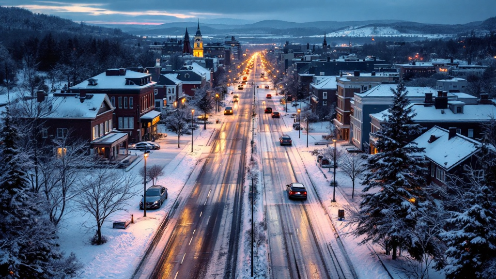 Saint-Felicien townscape with elements symbolizing debt relief options in finance and community support. Debt solutions available.