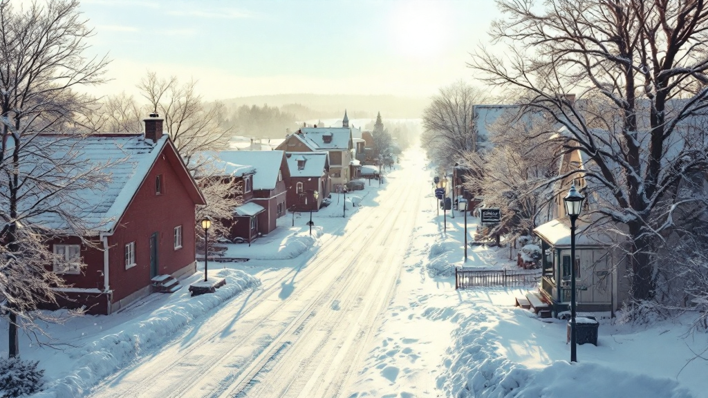 scenic view of Val-Morin winter landscape with snow-covered trees and serene atmosphere for debt relief relaxation Debt solutions available.